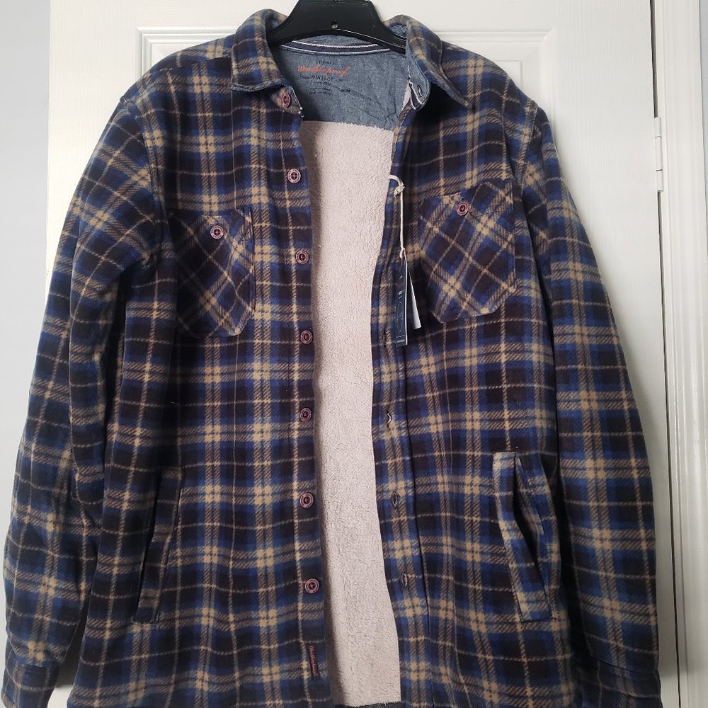 Weatherproof Faux Shearling Lined Plaid Jacket Medium